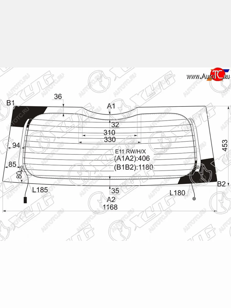Стекло заднее (Цвет зеленый Обогрев) Nissan Note 05-13 XYG E11 RW/H/X  в Воронеже Воронежской области