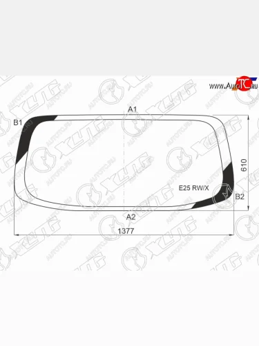 Стекло заднее (Цвет зеленый Обогрев) Nissan Caravan 01-12  Urvan 01-12 XYG E25 RW/H/X
