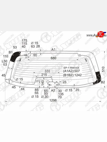 Стекло заднее (Цвет зеленый Обогрев) Mazda Tribute 00-07 XYG EP-1 RW/H/X