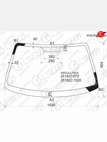 Стекло лобовое Chevrolet Epica 06-13  Evanda 04-06  Daewoo Evanda 00-06  Magnus 99-04  Tosca 06- XYG EPICA LFW/X