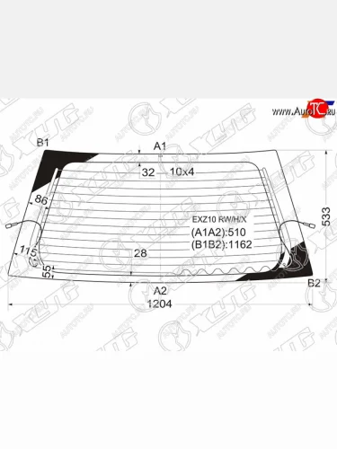Стекло заднее (Цвет зеленый Обогрев) Toyota Raum 97-03 XYG EXZ10 RW/H/X