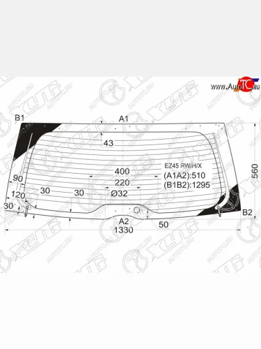 Стекло заднее (Цвет зеленый Обогрев) Mitsubishi Grandis 03-09 XYG EZ45 RW/H/X