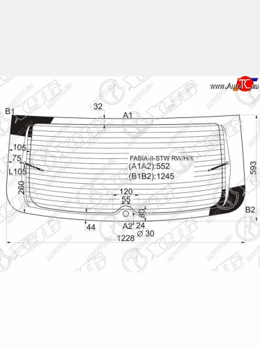 Стекло заднее (Цвет зеленый Обогрев 5D WGN) Skoda Fabia 07-15 XYG FABIA-II-STW RW/H/X