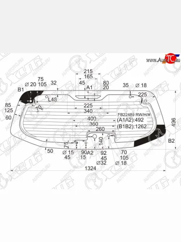 Стекло заднее (Цвет зеленый Обогрев) Nissan Pathfinder 04-14 XYG FB22489 RW/H/X
