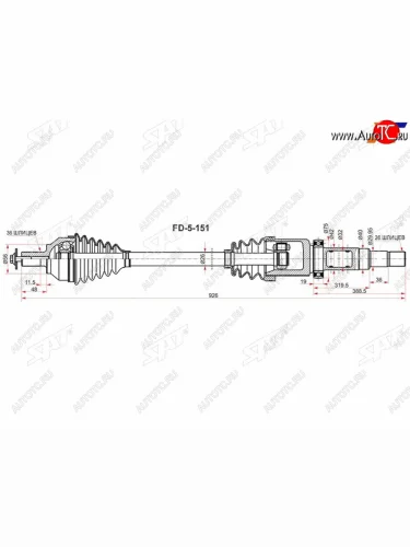 Вал приводной правый FORD C-MAXFOCUS II 05-11 SAT FD-5-152