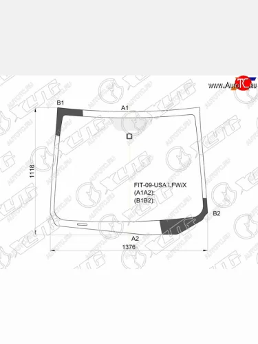 Стекло лобовое (Сборка США) Honda Fit 07-13  Jazz 08-15 XYG FIT-09-USA LFW/X