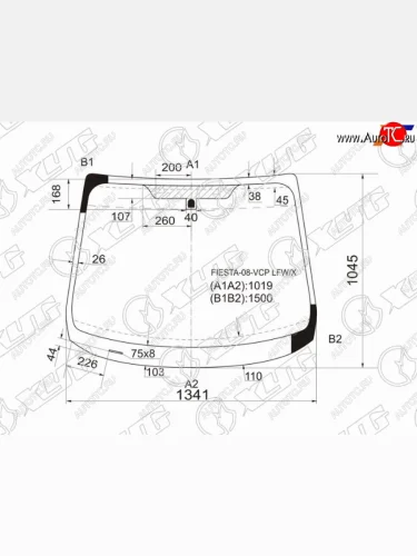 Стекло лобовое Ford Fiesta 08-19 XYG FIESTA-08-VCP LFW/X