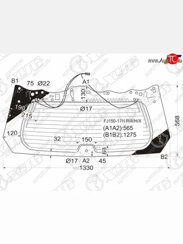 Стекло заднее (Цвет зеленый Обогрев) Toyota Land Cruiser Prado (J150) 09-24  Lexus GX 09-23 XYG FJ150-17H RW/H/X
