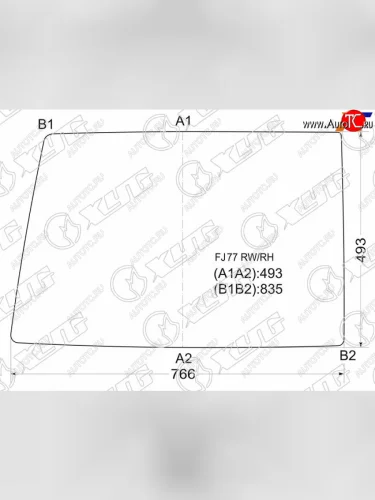 Стекло заднее (Цвет зеленый) Toyota Land Cruiser 84-  Land Cruiser Prado (J70) 87-96 XYG FJ77 RW/RH