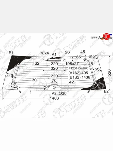 Стекло заднее (Цвет зеленый Обогрев Антенна) Toyota Land Cruiser (J200) 07-21 XYG FJ200 RW/H/X