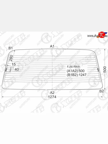 Стекло заднее (Цвет зеленый Обогрев) Toyota Land Cruiser (J80) 89-97  Lexus LX 95-97 XYG FJ80 RW/H