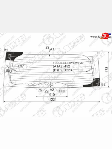 Стекло заднее (Цвет зеленый Обогрев) Ford Focus 04-11 XYG FOCUS-04-STW RW/H/X