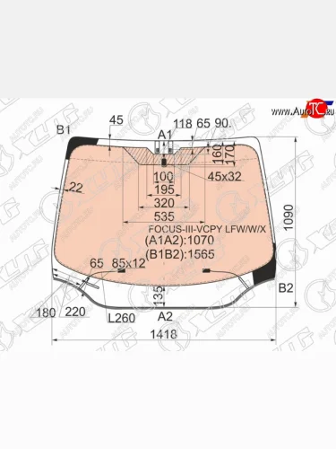 Стекло лобовое (Обогрев полный Молдинг) Ford Focus 10-19 XYG FOCUS-III-VCPY LFW/W/X