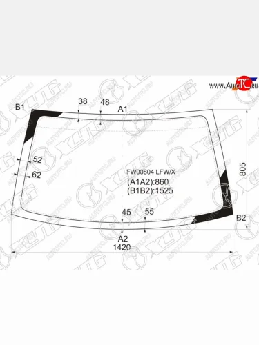 Стекло лобовое Kia Sportage 93-06 XYG FW00804 LFW/X