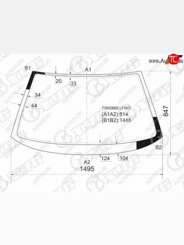 Стекло лобовое HYUNDAI SONATA 88-93 XYG FW00665 LFW/X