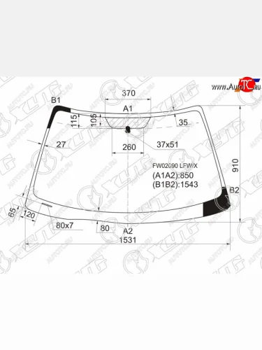 Стекло лобовое Toyota Solara 98-03 XYG FW02090 LFW/X