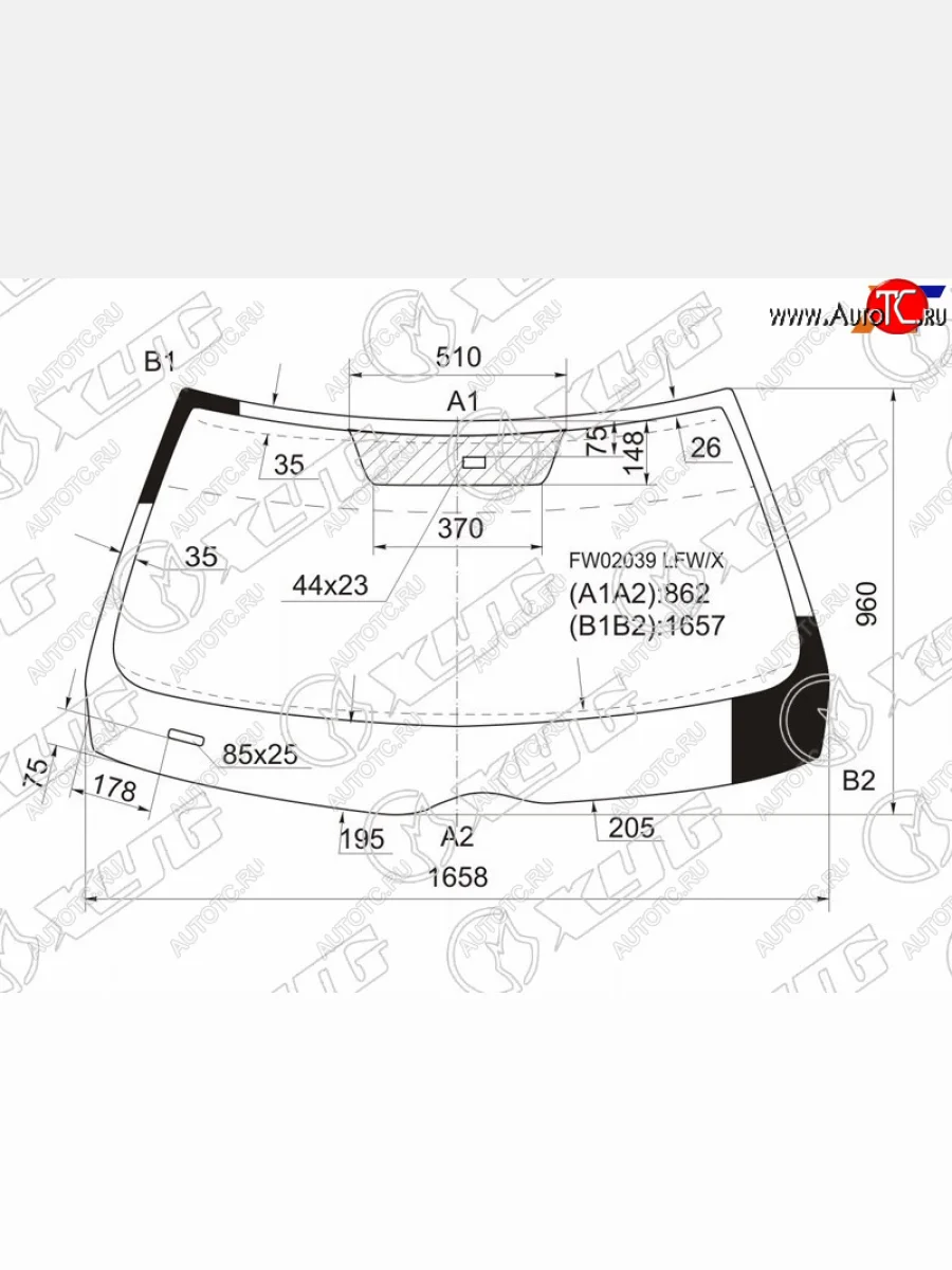 Стекло лобовое (датчик дождя) XYG  Mercedes-Benz  CL class  C140, S class  W140 (зеленое)  в Воронеже Воронежской области