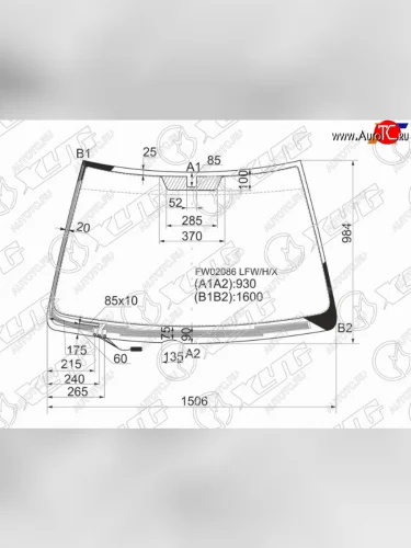 Стекло лобовое (Обогрев щеток) Lexus RX 97-03 XYG FW02086 LFW/H/X
