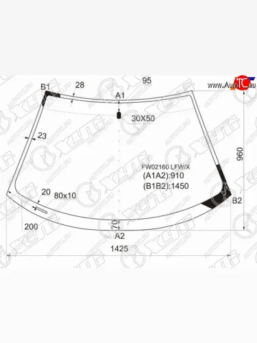 Стекло лобовое TOYOTA CELICA 99-06 XYG FW02160 LFW/X