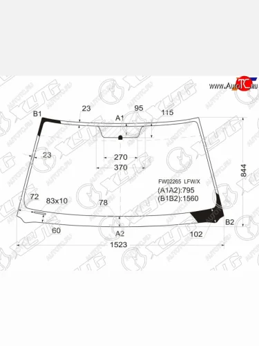 Стекло лобовое Toyota Highlander 00-07  Kluger V 00-07 XYG FW02265 LFW/X