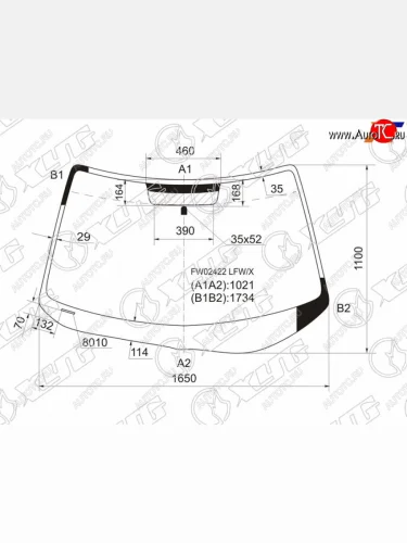 Стекло лобовое TOYOTA SIENNA 03-09 XYG FW02422 LFW/X