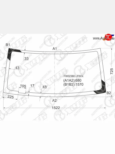 Стекло лобовое Honda Element 02-11 XYG FW02380 LFW/X