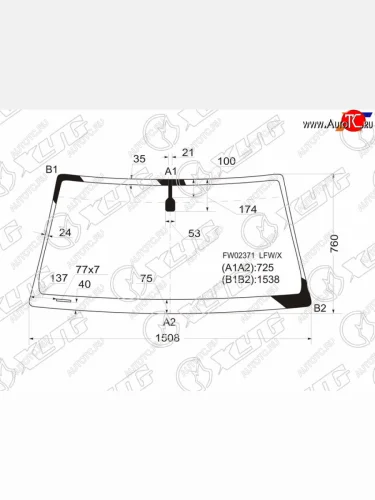 Стекло лобовое Toyota 4Runner 02-09  Hilux Surf 02-09 XYG FW02371 LFW/X