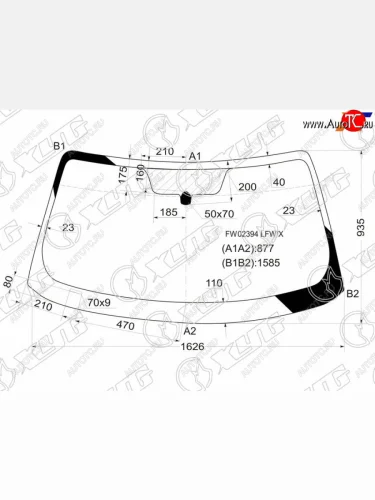 Стекло лобовое Infiniti FX35 02-08  FX45 02-09 XYG FW02394 LFW/X