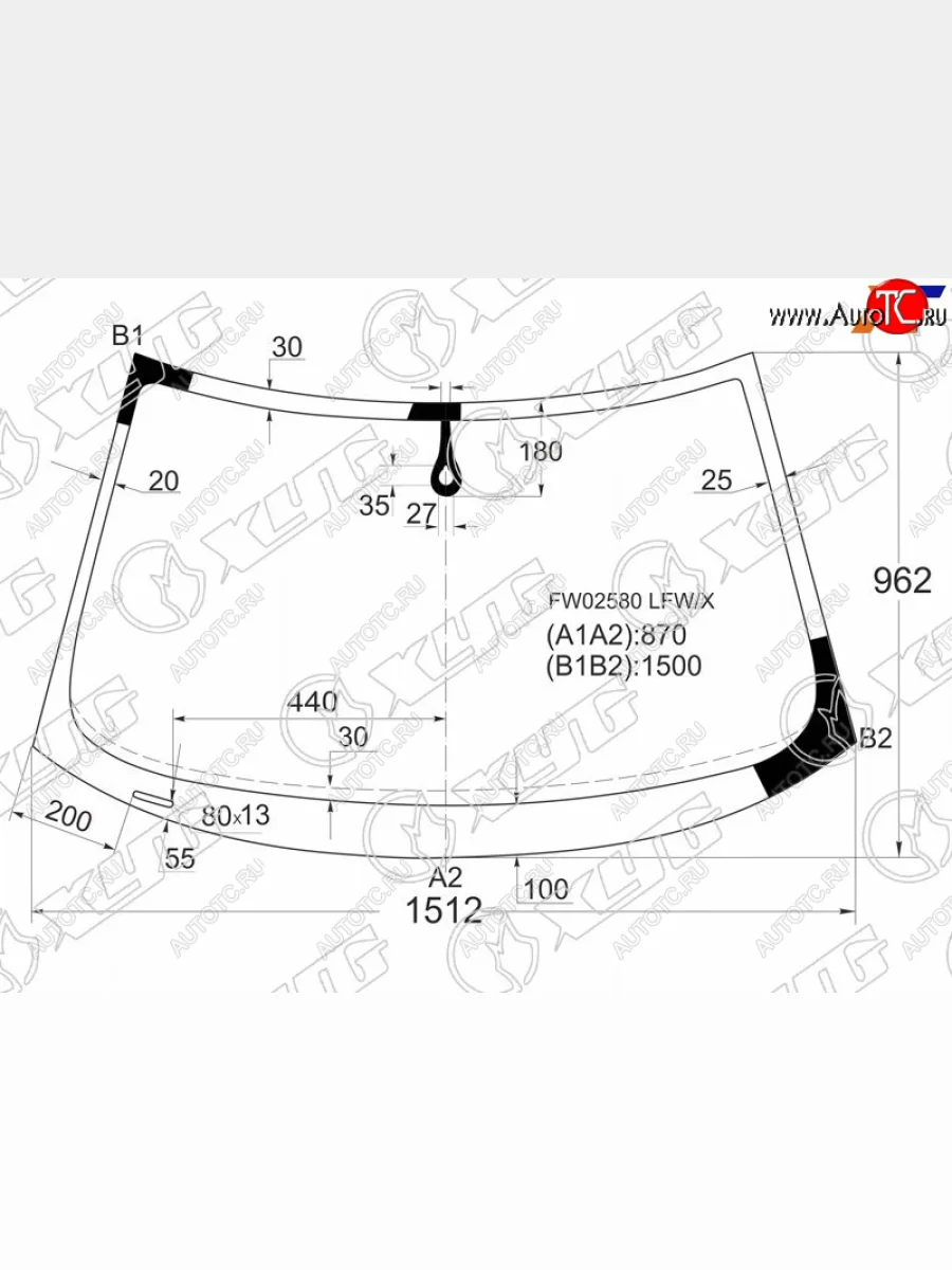 Стекло лобовое (датчик дождя) XYG Audi A3 8PA хэтчбэк 5 дв. 3-ий рестайлинг (2010-2013) (зеленое)  с доставкой в г. Керчь