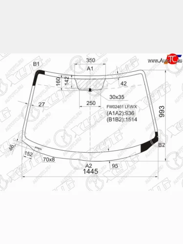 Стекло лобовое Mazda 3 03-06 XYG FW02461 LFW/X