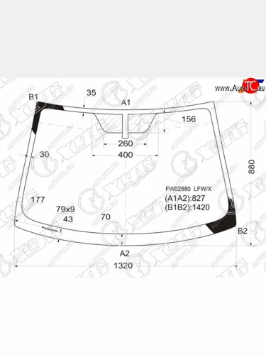Стекло лобовое Scion xD 07-14  Toyota Ist 07-16  Urban Cruiser 09-14 XYG FW02880 LFW/X