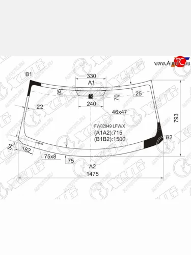 Стекло лобовое Scion xB 07-15  Toyota Corolla Rumion 07-15 XYG FW02849 LFW/X