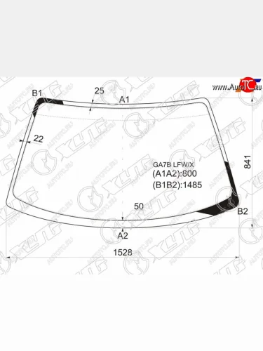 Стекло лобовое Ford Telstar 94-97  Mazda 626 92-97  Cronos 91-95  Efini MS-6 91-94 XYG GA7B LFW/X