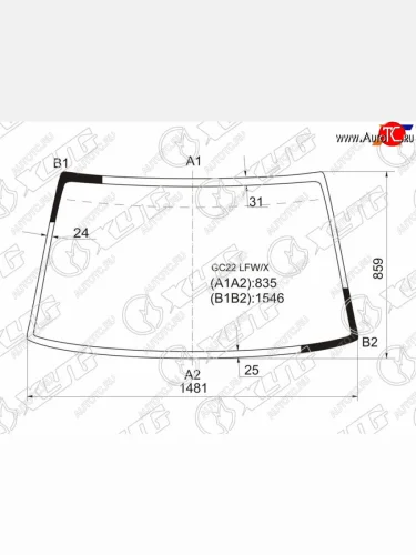 Стекло лобовое Nissan Largo 87-92  Vanette 85-93 XYG GC22 LFW/X