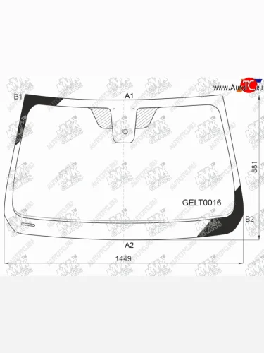 Стекло лобовое (Датчик дождя) Geely Atlas 16-                                                        KMK GELT0016