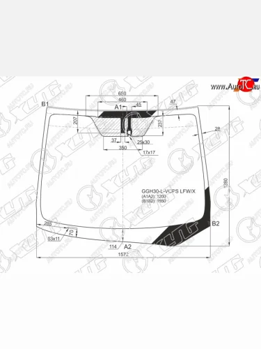 Стекло лобовое (датчик дождя) XYG (зеленое) Toyota Alphard  H30 - Vellfire  2