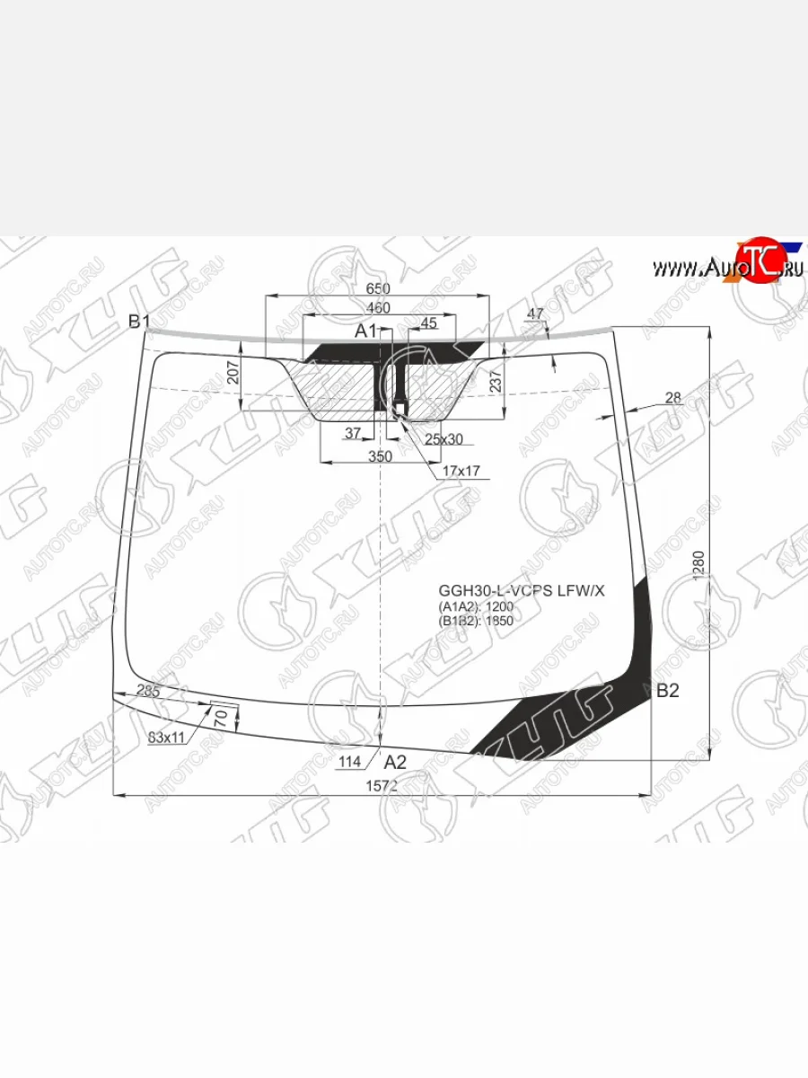 Стекло лобовое (датчик дождя) XYG  Toyota  Alphard  H30, Vellfire  2 (зеленое)  в Воронеже Воронежской области