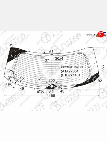 Стекло заднее (Цвет зеленый Обогрев Антенна) Toyota Venza 08-16 XYG GGV10-08 RW/H/X