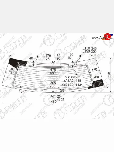 Стекло заднее (Цвет зеленый Обогрев Антенна) Mercedes-Benz GLK-Class 08-15 XYG GLK RW/H/X