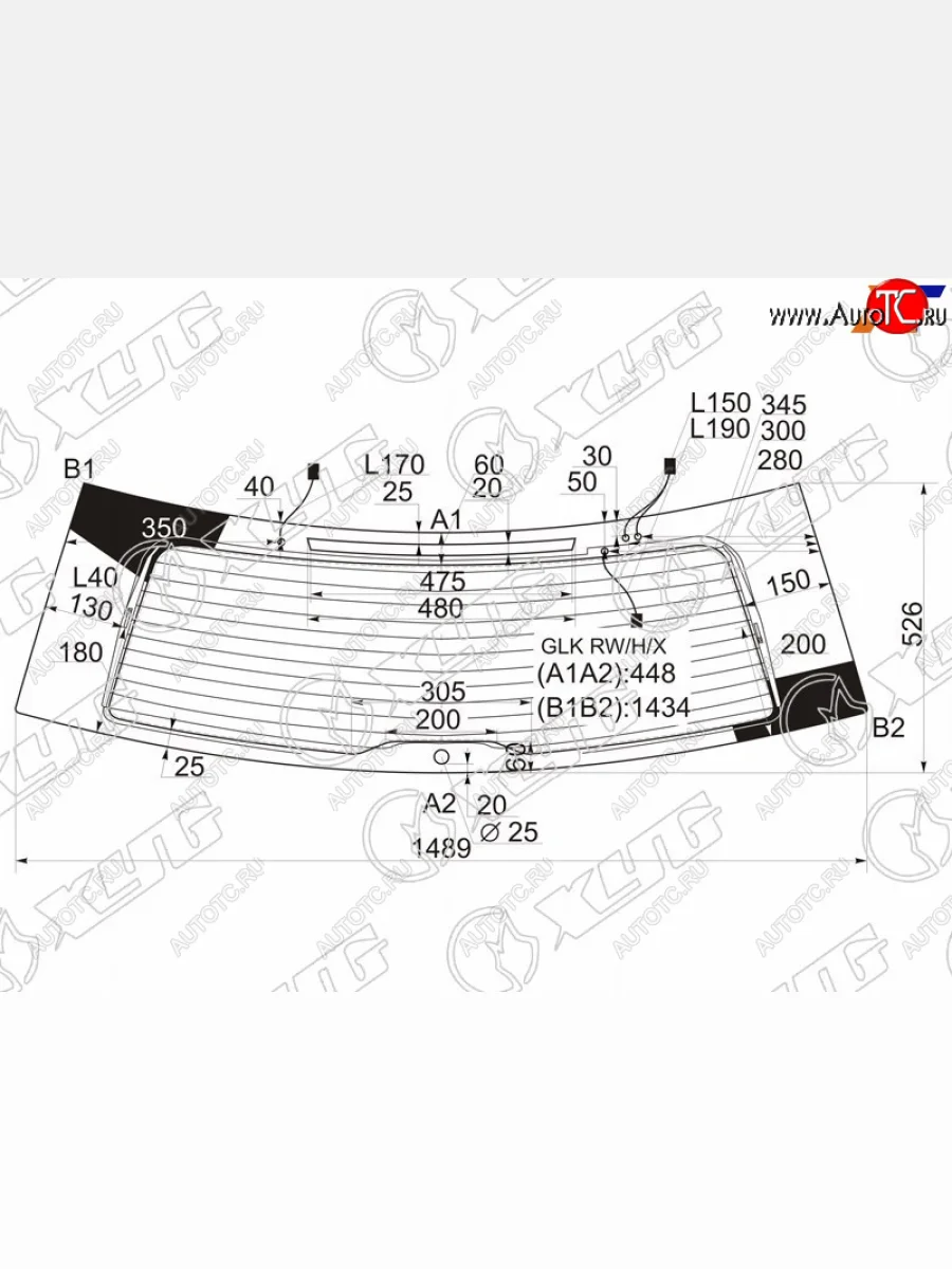 Стекло заднее (Цвет зеленый Обогрев Антенна) Mercedes-Benz GLK-Class 08-15 XYG GLK RW/H/X  в Воронеже Воронежской области