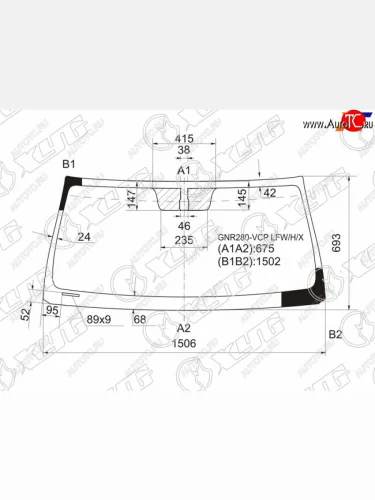 Стекло лобовое (Обогрев щеток) Toyota 4Runner 09-24 XYG GNR280-VCP LFW/H/X