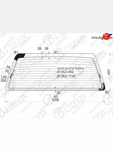 Стекло заднее (Цвет зеленый Обогрев) Volkswagen Golf 91-99 XYG GOLF-III-STW RW/H/X