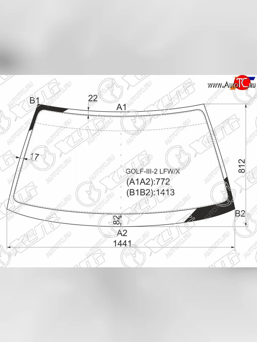 Стекло лобовое Volkswagen Golf 91-99  Jetta 91-98  Vento 92-95 XYG GOLF-III-2 LFW/X  в Керчи Республика Крым
