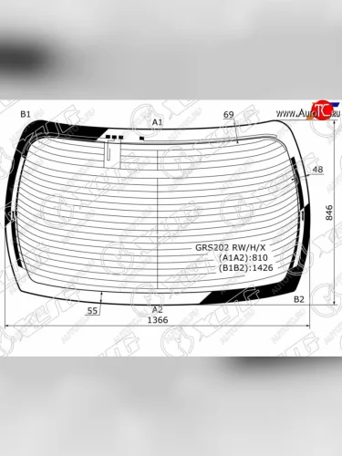 Стекло заднее (Цвет зеленый Обогрев Антенна) Toyota Crown 08-12 XYG GRS202 RW/H/X