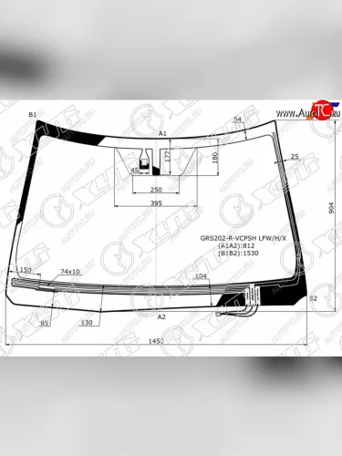 Стекло лобовое (обогрев щеток, датчик дождя) (UAE, USA) XYG (зеленое) Toyota Crown  S200 (2008-2012) дорестайлинг, рестайлинг