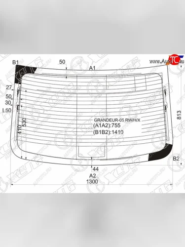 Стекло заднее (Цвет зеленый Обогрев Антенна) Hyundai Azera 05-16  Grandeur 05-16 XYG GRANDEUR-05 RW/H/X
