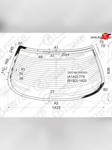 Стекло заднее (Цвет зеленый Обогрев Антенна) Toyota Cresta (X100) 96-01 XYG GXO-NH RW/H/X