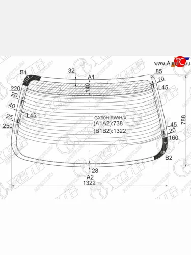 Стекло заднее с обогревом TOYOTA CHASER 92-96                                                        XYG GX90H RW/H/X