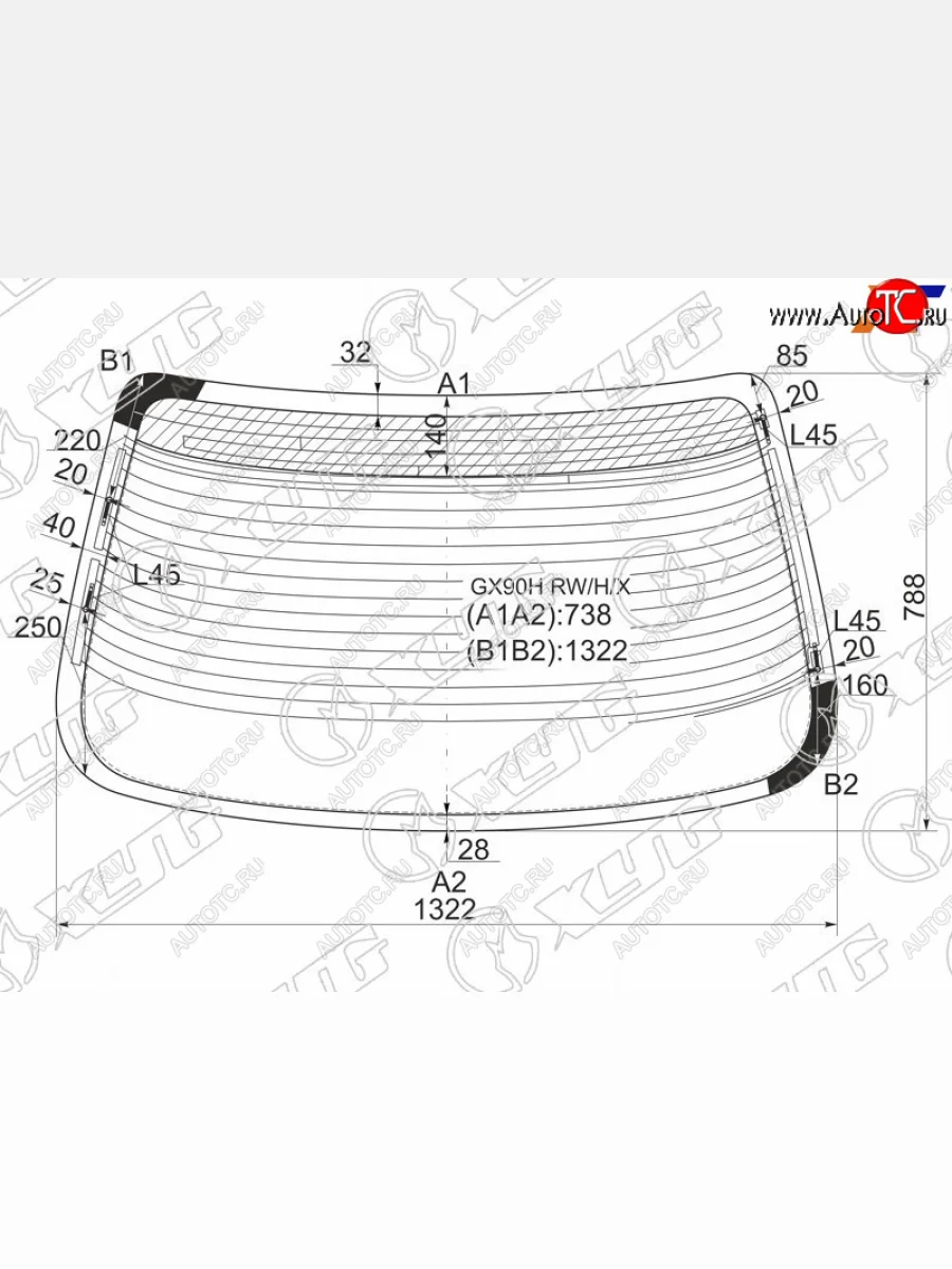 Стекло заднее с обогревом TOYOTA CHASER 92-96                                                        XYG GX90H RW/H/X  в Воронеже Воронежской области