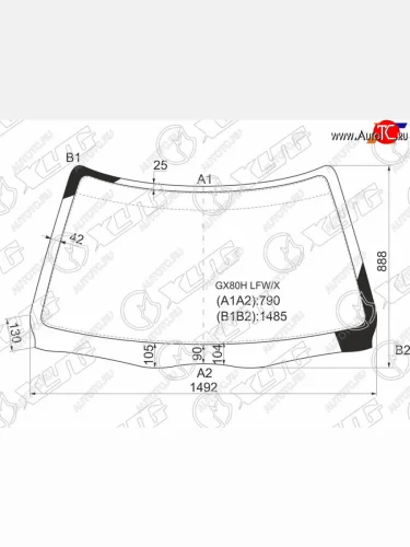 Стекло лобовое Toyota Mark II (X80) 88-96  Chaser (X80) 88-92 XYG GX80H LFW/X